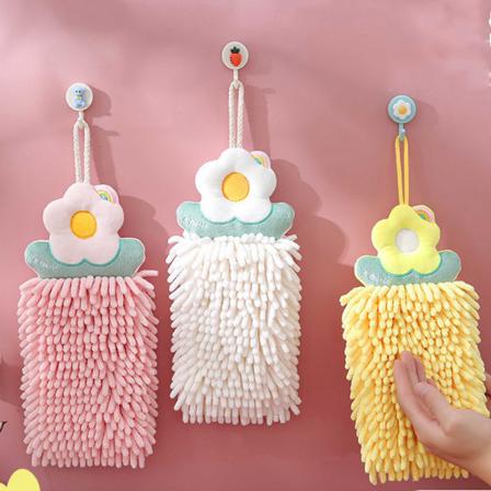 3 Pak Chenille Håndklæde Bold Blød Absorberende Mikrofiber Hængende