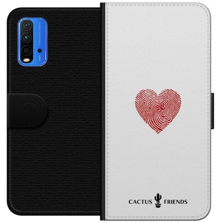 Kompatibel Tegnebogsetui til Xiaomi Xiaomi Redmi Note 9 4G Cactus and Friends - Fingerprint Love