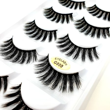 5-par lösögonfransar - 3D faux mink (G-800)
