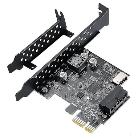 PCI-e 1x til USB 3.2 Gen1 5gbps 20-bens Front Panel Header (til Type-C Front Panel Header) Front Panel