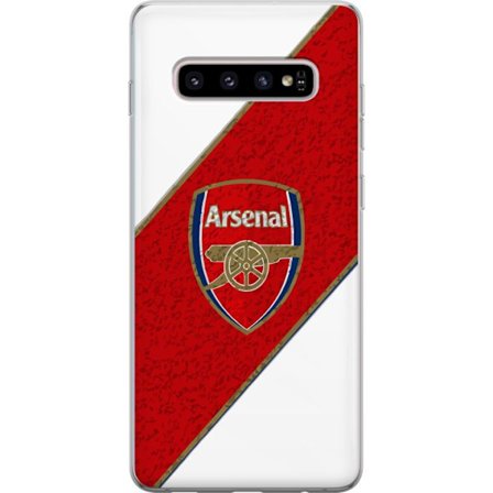 Kompatibelt Mobilskal till Samsung Samsung Galaxy S10+ Moschino Toy teddybjörn med enkel tecknad design, brun björn med vit tröja och tydlig logoty