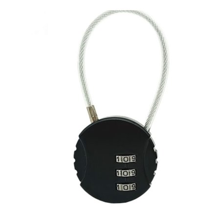 3-siffrig kombinationshänglås, litet kabelkodhänglås, säkerhet