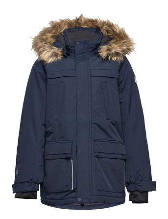 Parka W. Fake Fur - Af 10.000 Parkas Jakke Navy Color Kids