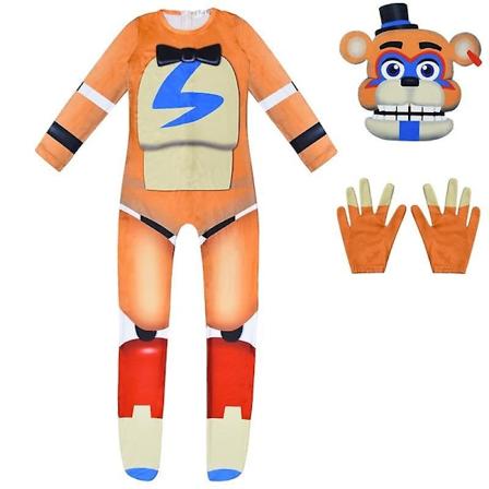 Lasten Juhlapuvut Viisi Y t Freddy Bear Cosplay Puku Maskilla Pojat Tyt t Onesie Halloween Hieno Hyppyasu Z 7-WELLNGS 7 160