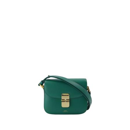 A.p.c., Grace Mini Bag in Green Leather Groen, Dames, Maat:ONE Size