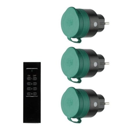 Fjärrstyrda utomhusuttag 3 st – med fjärrkontroll