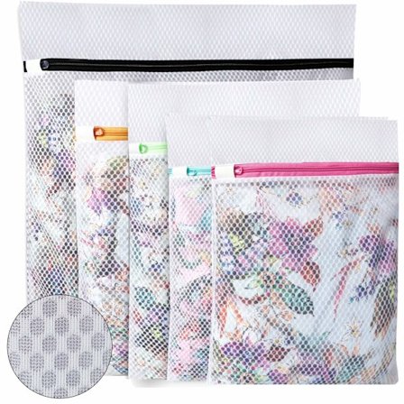 Honeycomb Mesh Vasketøjpose til Opbevaring eller Vask af Delikate Bluser, Strømper, Undertøj og BH, Premium Vasketøjposer til Rejseopbevaring - Sæt 