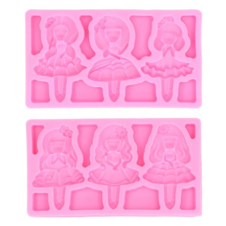2 stk. Silikoneform Smuk Pige Form Let Afformning Fleksibel Blød Bageform til Kage Fondant Chokolade