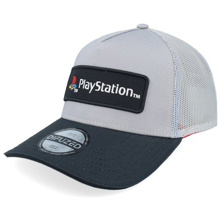 Difuzed - Grey trucker Czapka Z Daszkiem - Playstation Cap Grey/Black Trucker @ Hatstore