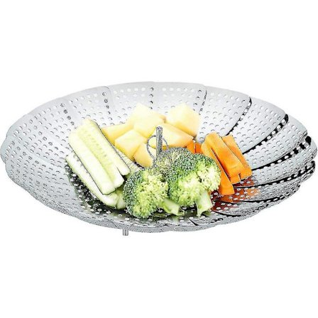 Justerbar dampinnsats i rustfritt stål (16cm-26cm) Dampinnsats for kokekar