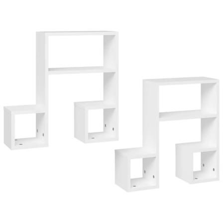 Vidaxl Vägghyllor 2 St Vit 50x15x50 Cm Konstruerat Trä Vit