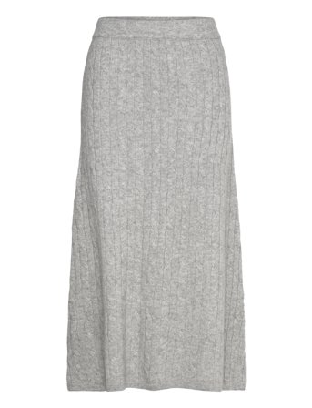 Davida Cashmere | A-Line Cable Skirt | L