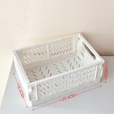 4 stk sammenleggbar kasse, mini sammenleggbar kasse, stabelbar arrangør Bi