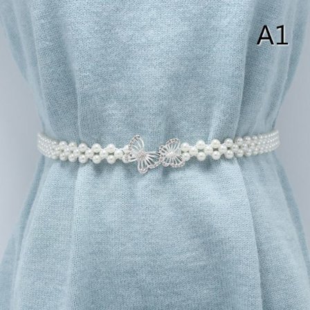 Stort perletaljekæde til kvinders elastikbælte med diamantdekor