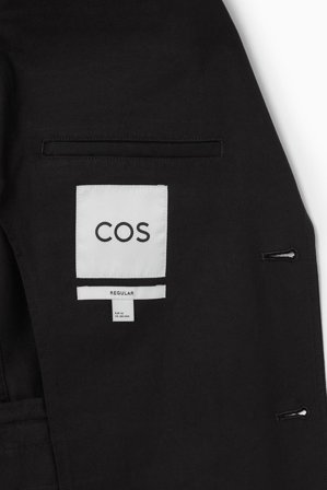 COS Men's Blazer Destrutturato Dal Taglio Regolare in Nero