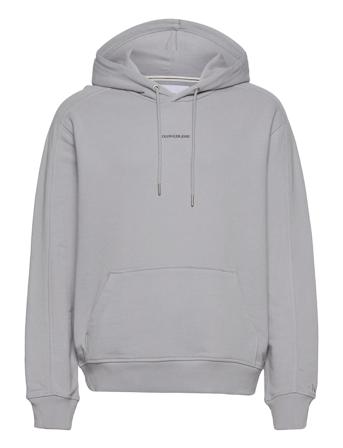 Micro Branding Hoodie Hoodie Trøje Grå Calvin Klein Jeans