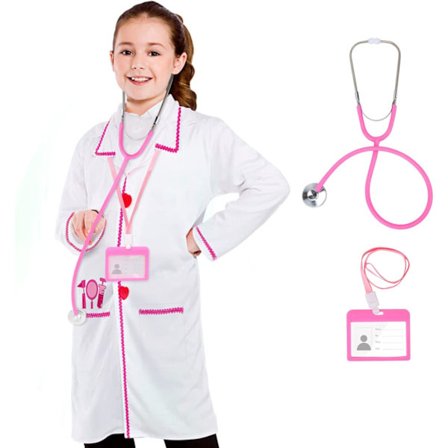 Læge Kostume til Børn, Læge Frakke Karrieredag Klæd Ud Kostume til Små Piger Børn