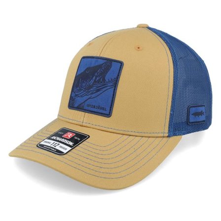 Skillfish - Beige trucker Keps - Grisjävel Laser 112 Split Biscuit/True Blue @ Hatstore