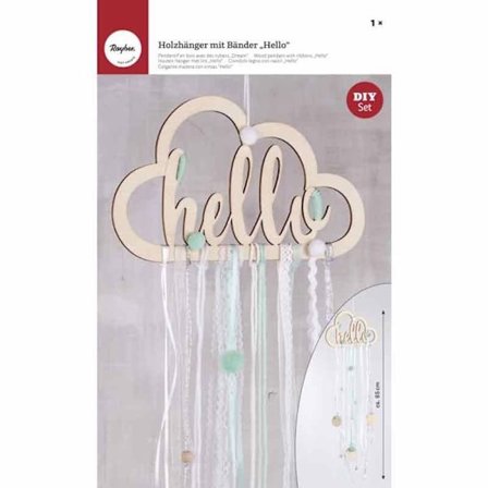 Kit DIY väggupphängning - HELLO - 65 cm - Asymmetrisk - Inomhus - Original dekoration