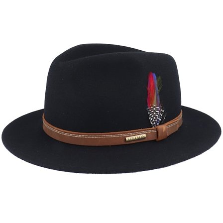 Stetson - Černá traveler Klobouk - Woolfelt Black Traveller @ Hatstore