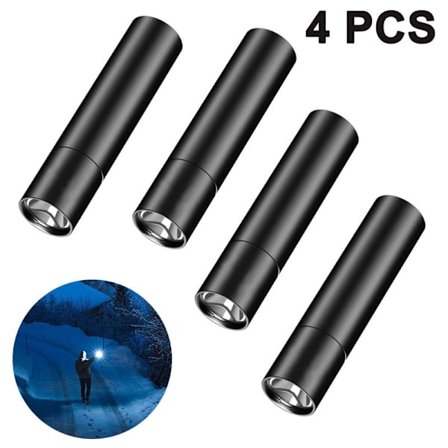 LED Flashlight 4-Pack, Super Bright Tactical Flashlights, Rechargeable
