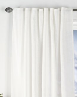 Multibandslängd Brooklyn enfärgad linnelook 2-pack Off-white - 140x250 cm - Fondaco