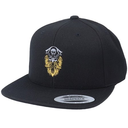 Iconic - Svart snapback Caps - Bearded Pirate Black Snapback @ Hatstore
