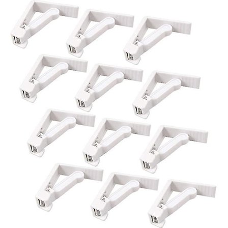 24 stk. Plast Duk Klips Hvite Borddekke Klemmer