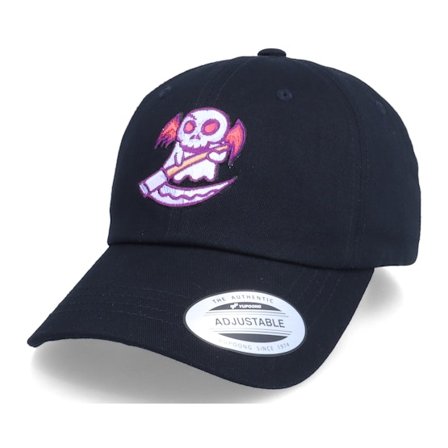 Abducted - Cute Reaper Black Dad Cap Unconstructed Black Cap - @ Hatstore