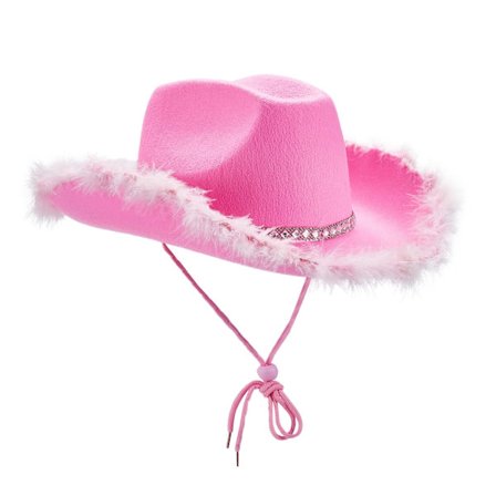 Kvinnors Tiara Cowgirl Hat Western Party Hat Tillbehör Disco Kostym Cowboy Hat Rosa
