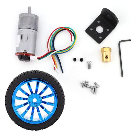 Girkasse-motor + monteringsbrakett + 65 mm hjulsett - DIY for smart bilrobot (DC6V)
