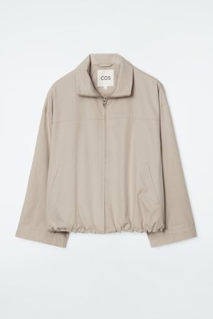 COS Frauen Baumwolljacke Mit Ballonsaum in Beige