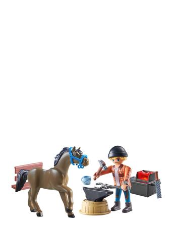 Playmobil Horses Of Waterfall Farrier Ben And Achilles - 71357 Toys Playmobil Toys Playmobil Horses Of Waterfall Multi/patterned PLAYMOBIL