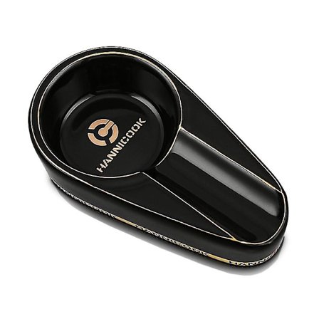 Cigar Askebæger, Håndlavet Keramisk Cigar Askebæger, Udendørs Cigar Tilbehør (sort)