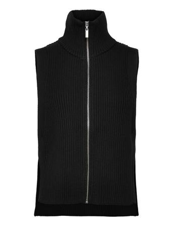 Gorm Zip Vest Vests Knitted Vests Svart Just Female