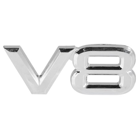 7.5x3.5cm Auto Bil V8 Klistremerker 3d Krom Klistremerke Emblem