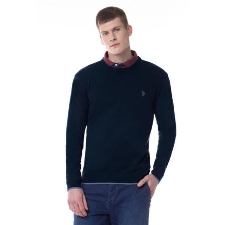 U.s. Polo Assn., Round-neck Knitwear Blauw, Heren, Maat:M