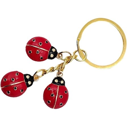 Yndig nøglering med mariehøne-design, multifunktionelt metalvedhæng til kvinder, bilnøgleholder