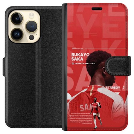 Kompatibelt Lommeboketui til Apple iPhone 15 Pro Bukayo Saka Arsenal England 16 assist stolt skade fotball wing rask teknikk viktig offensiv kraft og
