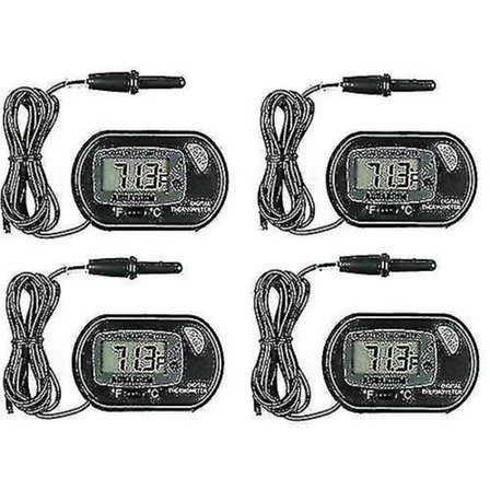 Akvarie Termometer 4 Stykker Digital Med Vandtæt Probe Til Akvarie Glasbeholdere