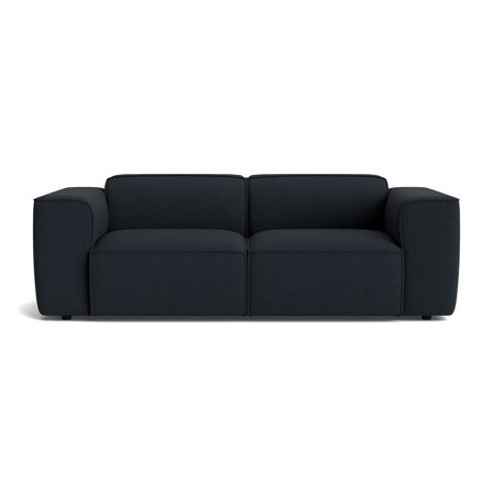 Aura 2.5-Sitzer-Sofa in Loop Dunkelblau, einfarbig, modernes Design, bequeme Polsterung für hohen Sitzkomfort, zeitloser Wohnstil, 73cm.