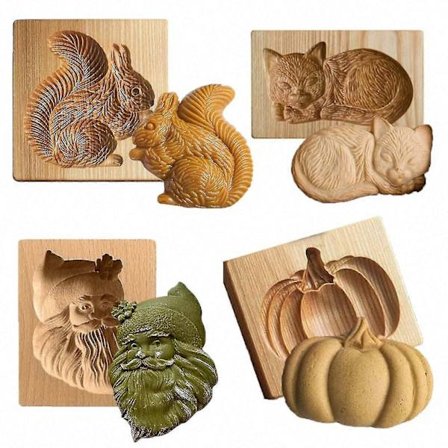 Puinen Keksileimasin joululeivontaan, ihanteellinen työkalu joulukeksien koristeluun