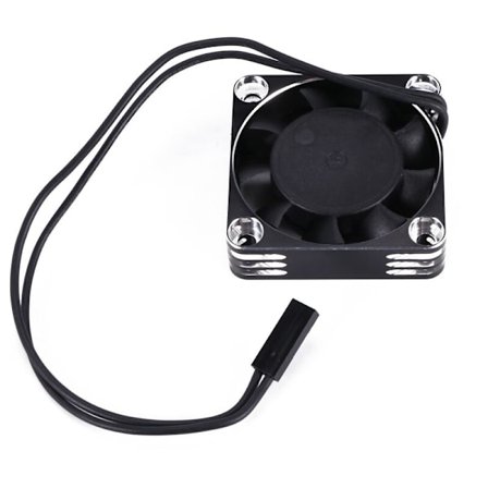 40 mm kylfläkt roterar 16000 RPM 5-8,45 V för 1/10 1/8 1/12 fjärrkontrollbilsmotorborstar fjärrkontrollbilstillbehör, silver