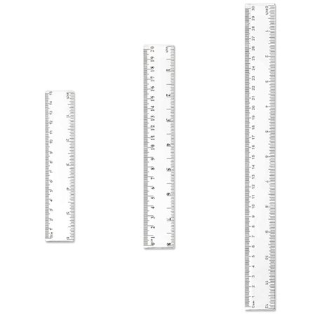 Muoviviivainsarja, läpinäkyvä viivain, särkymätön suora viivain, 6 8 12 tuumaa (15 20 30 cm)