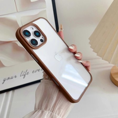 För iPhone 16 Pro Skal TPU+PC Kristallklart Baksida med Hål för Snodd