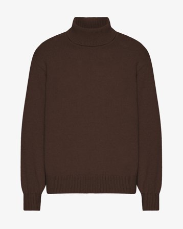 Merino Wool Turtleneck - Coffee Brown S