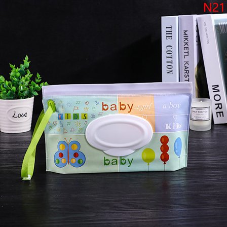 Baby Wet Wipe Pouch Portable Wipes Hållare Case Flip Cover Refil