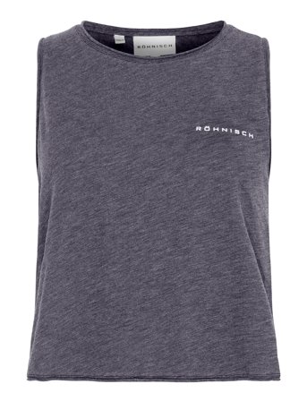 Slub Cropped Tank Grey Röhnisch
