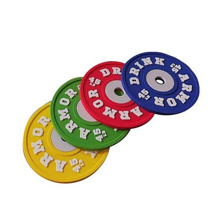 Set med 4 AntiSkid Tyngdlyftande Bar Coaster Levande silikondrinkkuddar Barbell Shape Coaster Set Silikonmaterial