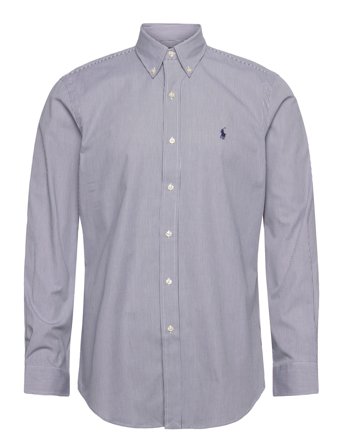 Polo Ralph Lauren Custom Fit Striped Stretch Poplin Shirt - White - XS